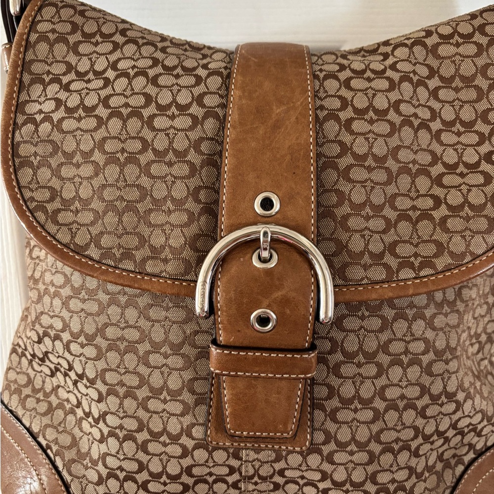 Coach VINTAGE 2004 (6376) SoHo Mini C Signature Brown/Tan Shoulder Bag VGUC - Picture 2 of 16